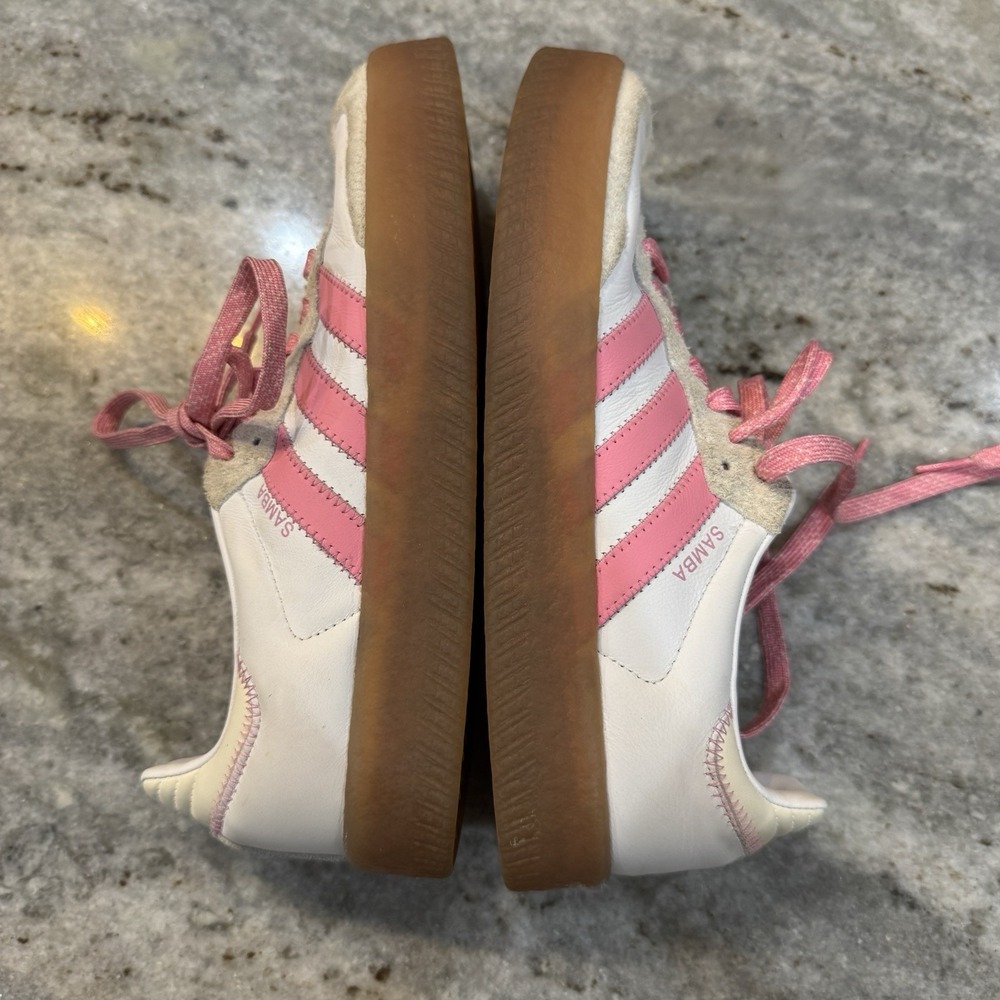 Adidas Samba White Pink Gum Casual Sneakers IE9109 Retro Lace Up Low Top Sz 9 - Picture 8 of 8